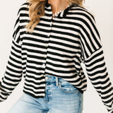 Piper Striped Cardigan | Black Ivory