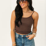 Polka Dot Strappy Cami | French Roast