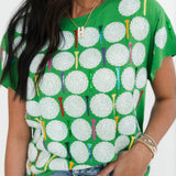 Green Golf Ball & Golf Tee T-shirt | Queen Of Sparkles