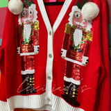 Red Santa Nutcracker Cardigan