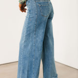 Wait A Minute Wide Leg Jeans | Dark