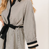 Striped & Chic Mini Dress | Black