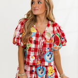 Red & White Checkered Picnic Cotton Short | Queen Of Sparkles
