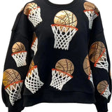 Black Basketball Hoop Sweatshirt