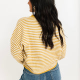 Piper Striped Cardi | Dijon Yellow