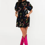 Black Rainbow 'Derby Queen' Horse Shoe Cotton Tie Dress | Queen Of Sparkles