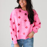 Pink 'NURSE' All Over Sweatshirt | Queen Of Sparkles