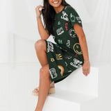 Dark Green Queen Of The Classroom Midi Tee Dress | Queen Of Sparkles