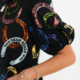 Black Rainbow 'Derby Queen' Horse Shoe Cotton Tie Dress | Queen Of Sparkles