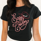 Easy Cowboy Faded Black Baby Tee