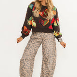 Brown & Neon Butterfly Sweatshirt | Queen Of Sparkles