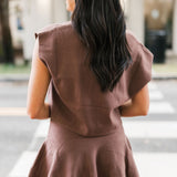 Classic Knit Sweater Skirt | Chestnut