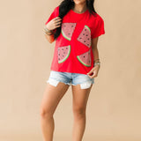 Red Gingham Watermelon Tee | Queen Of Sparkles