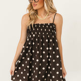 Amie Tunic Dress | Brown Polka Dot