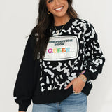 Black Composition Book Queen Sweatshirt | Queen Of Sparkles