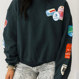 Ski Patch & Pass Collector Oversized Crew Sweatshirt