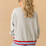 Licensed Ole Miss Grey Gingham Mascot Mock Neck Sweatshirt | Queen Of Sparkles