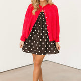 Piper Stripe Cardigan | Cherry Red Pink