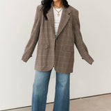 Paper Cut Blazer | Pinstripe Chocolate