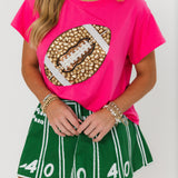 Pink Jeweled Football Tee | Queen Of Sparkles