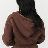 Cozy Fleece Cropped Hoodie | Espresso