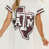 Licensed Texas A&M Oversized Mascot Tee Dress | Queen Of Sparkles