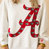 Licensed Bama Oversized Printed Mascot Letter Sweatshirt | Queen Of Sparkles