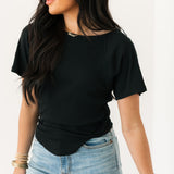 Lucy Off The Shoulder Tee | Black