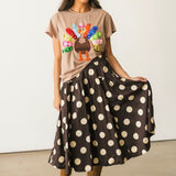 Light Brown Rainbow Flower Turkey Tee | Queen Of Sparkles
