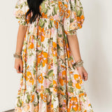 Poppy Puff Sleeve Midi Dress