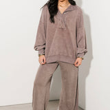 Terry Quarter Snap Pullover | Mocha