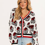 Licensed UGA Knit In Mascot Rhinestone Cardigan | Queen Of Sparkles