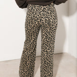 Mali Wide Leg Jeans | Leopard Print
