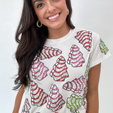 White Little Debbie Trees Tee