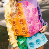 Colorblock Multi Skull Short | Queen Of Sparkles