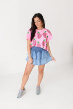 PINK SCATTERED APPLE TEE | QUEEN OF SPARKLES
