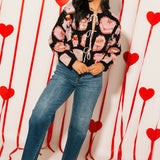 Black Cakes & Pastries Tie Up Sweater