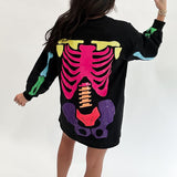 Black Rainbow Skeleton Sweatshirt Dress | Queen Of Sparkles