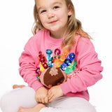 KIDS Pink Rainbow Flower Turkey | Queen Of Sparkles
