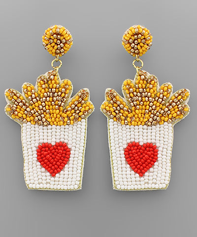 FRENCH FRIES EARRINGS | WHITE