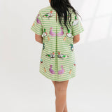 Green Stripe Cotton Duck Dress | Queen Of Sparkles