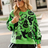 Green & Black Halloween Icon Sweatshirt | Queen Of Sparkles