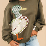 Hunter Green Plaid Duck Sweatshirt | Queen Of Sparkles