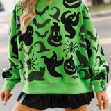 Green & Black Halloween Icon Sweatshirt | Queen Of Sparkles