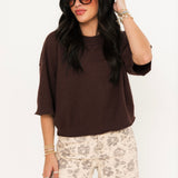 Moonlight Knit Sweater Top | Chocolate