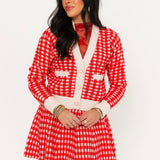 Holiday Houndstooth Mini Skirt