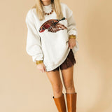 Flying Mallard Duck Mock Neck Sweatshirt
