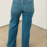 Far Out High Rise Wide Leg Jeans | New Indigo