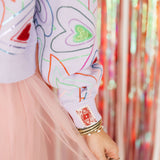 Lavender Groovy Heart Mock Neck Sweatshirt | Queen Of Sparkles