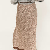 Stay Wild Midi Skirt | Brown & Cream
